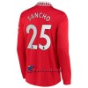 Virallinen Fanipaita Pitkähihainen Manchester United Sancho 25 Kotipelipaita 2022-23 - Miesten
